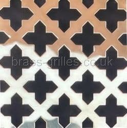 Polished Brass Grille 23mm Cross Perforated Sheet 1000mm x 660mm x 0.7mm