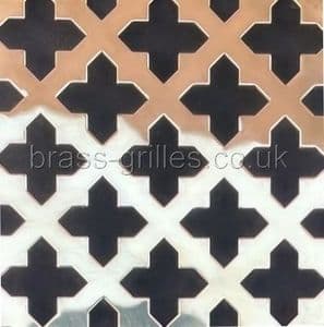 Polished Brass Grille 23mm Cross Perforated Sheet 1000mm x 660mm x 0.7mm
