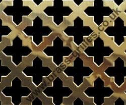 Polished Brass Grille 23mm Cross Perforated Sheet 1000mm x 660mm x 0.7mm