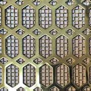 Polished Brass Grille Honeycomb with Large Mesh Backing - Made to Order