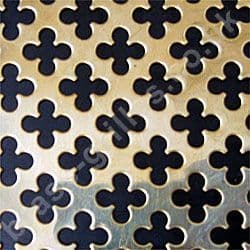 Polished Brass Grille Medium Club Perforated Sheet 1000mm x 660mm x 0.7mm