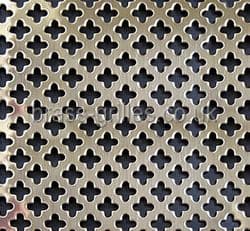 Polished Brass Grille Small Club Perforated Sheet 1000mm x 660mm x 0.7mm