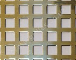 Polished Brass Grille Small Squares Perforated Sheet 1000mm x 660mm x 0.7mm