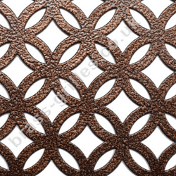 Powder Coated Steel Grille Sheet  - Inner Circular Antique Copper 1000mm x 660mm x 1mm