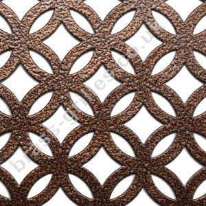 Powder Coated Steel Grille Sheet  - Inner Circular Antique Copper 1000mm x 660mm x 1mm