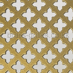 Small Cross 16 Gold Powder Coated Steel Grille Sheet 1000mm x 660mm x 1mm