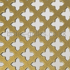 Small Cross 16 Gold Powder Coated Steel Grille Sheet 1000mm x 660mm x 1mm