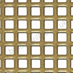 Small Squares 6mm Gold Powder Coated Steel Grille Sheet 1000mm x 660mm x 1mm
