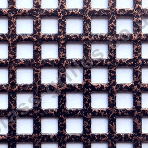 Small Squares 6mm Grille Antique Copper Powder Coated Sheet 1000mm x 660mm x 1mm