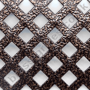 Woven Effect Diamond Aluminium Decorative Grille - Antique Copper 1000mm x 660mm x 1mm