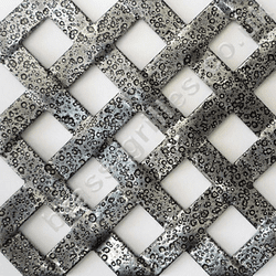 Woven Effect Diamond Pewter Powder Coated Aluminium Grille Sheet 1000mm x 660mm x 2mm
