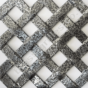Woven Effect Diamond Pewter Powder Coated Aluminium Grille Sheet 1000mm x 660mm x 2mm