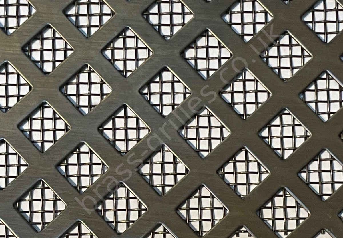 Antique Brass Grille 10mm Diamond Hole with Large Mesh Backing - Made ...
