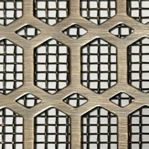 Honeycomb Antique Brass Grille with Large Mesh Backing