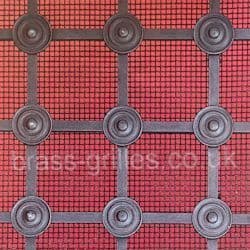 Georgian Bronze Black Grille - 25mm Squares All Plain Rosettes and Fine Mesh Backing