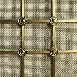 Gerogian Brass Grille - 41mm Squares Plain Rosettes
