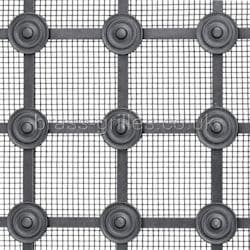 Georgian Bronze Black Grille - 25mm Squares All Plain Rosettes and Fine Mesh Backing