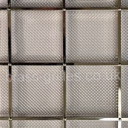 Georgian Polished Nickel Grille - 54mm Squares all Rivets Fine Mesh Backing