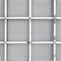 Georgian Polished Nickel Grille with Bronze Mesh Backing- 41mm Squares all Rivets Fine Mesh Backing