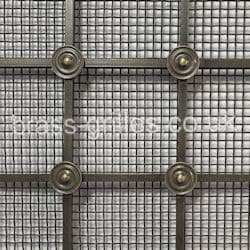 Georgian Antique Brass Grille - 41mm Squares all Plain Rosettes Large Mesh