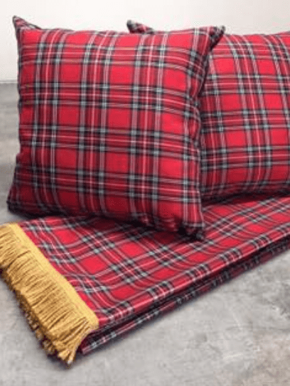 TARTAN DESIGN FABRIC - Bed throw set