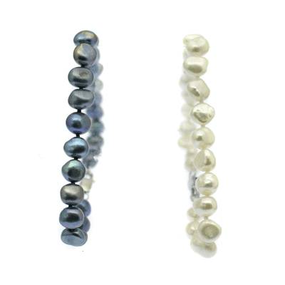 Baroque Pearl Bracelet 7mm Cultured Baroque Pearls Sterling Silver Clasp