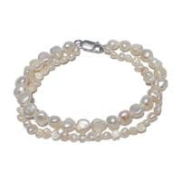 Double Strand Baroque Pearl Bracelet Sterling Silver Clasp