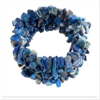 Lapis Lazuli Bracelet Cuff Multi Strand Stretch Gemstone Band