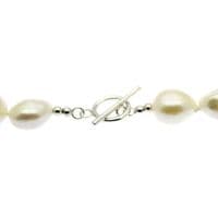 Large Baroque Pearl Bracelet Sterling Silver Toggle Clasp