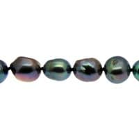 Large Black Baroque Pearl Bracelet Sterling Silver Clasp