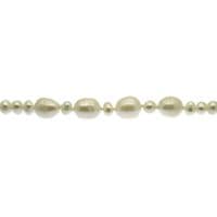 Long Pearl Necklace Oval Pearls with Sterling Silver Toggle Clasp 36