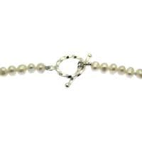 Long Pearl Necklace Oval Pearls with Sterling Silver Toggle Clasp 36