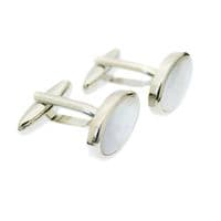 Oval Mother of Pearl Cufflinks - Swivel Posts
