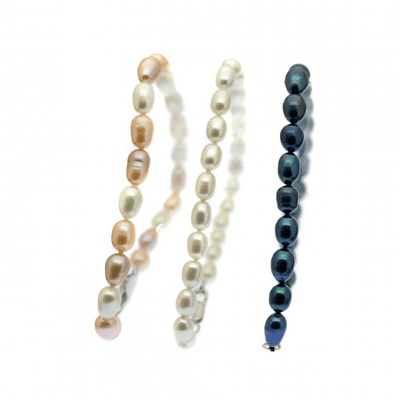 Oval Pearl Bracelet 5mm Cultured Pearls Sterling Silver Clasp