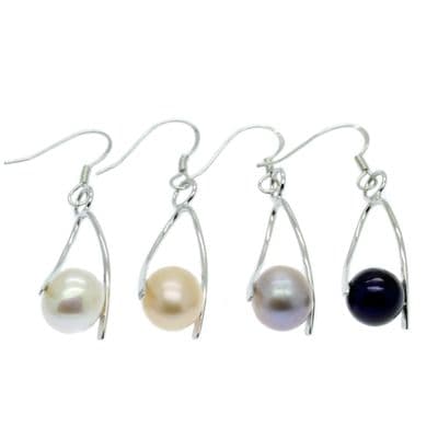 Pearl Drop and Dangle  Earrings Cultured Pearls Sterling Silver Hooks