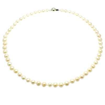 Pearl Necklace 6.5mm Pearls Sterling Silver Magnetic Clasp 18 or 20