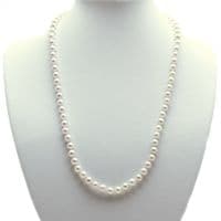 Pearl Necklace 14ct Gold 5MM White Pearls - 16''
