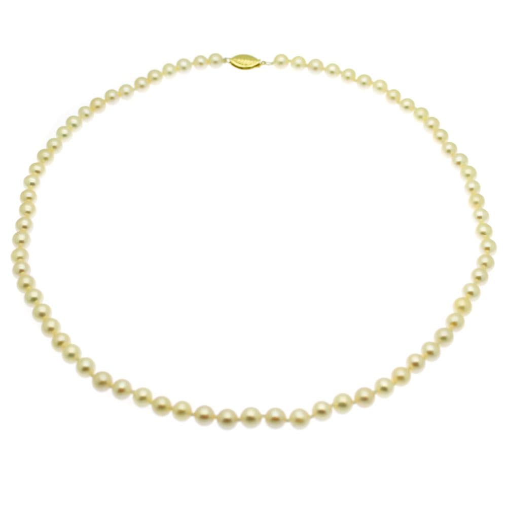 Pearl Necklace 14ct Gold 5MM White Pearls 16''