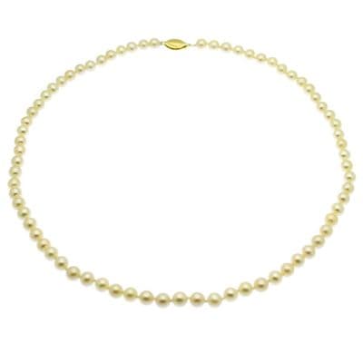 Pearl Necklace 9ct Gold 5.5mm White Cultured Pearls - 16''