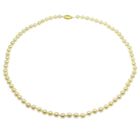 Pearl Necklace 14ct Gold 5MM White Pearls - 16''