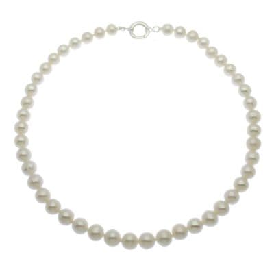 Pearl Necklace 9mm Large Pearls Sterling Silver 18