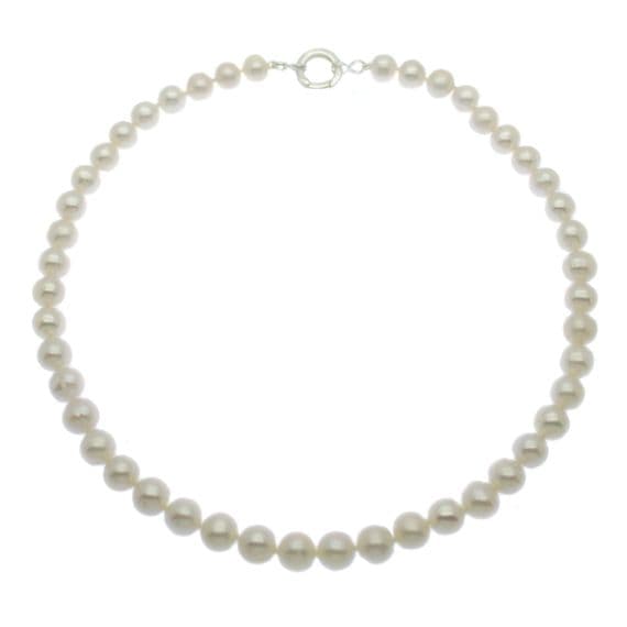 Pearl Necklace 9mm Large Pearls Sterling Silver 18