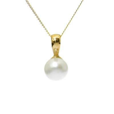 Pearl Pendant Necklace 6mm 9ct Gold  Freshwater Pearl