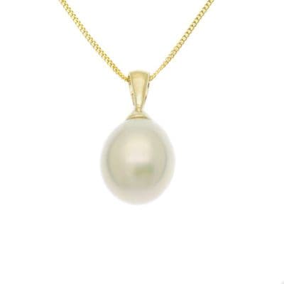 Pearl Pendant Necklace 9ct Gold 7mm Freshwater Drop Pearl