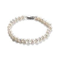 White Pearl Bracelet Freshwater Pearls Sterling Silver