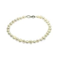 White Pearl Bracelet Freshwater Pearls Sterling Silver