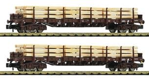 Fleischmann 6660010 N Gauge ÖBB Rs Stake Wagon Set with Timber Load (2)