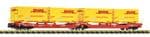 Fleischmann 6660051 N Gauge DB AG T3000e Articulated Pocket Wagon with DHL Swap Body Loads