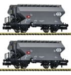 Fleischmann 831313 N Gauge SBB Tgpps Grain Silo Hopper Wagon Set (2)
