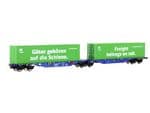 Mehano 28398 HO Gauge Ermewa Sggrmss90 Container Wagon with DB Cargo Containers